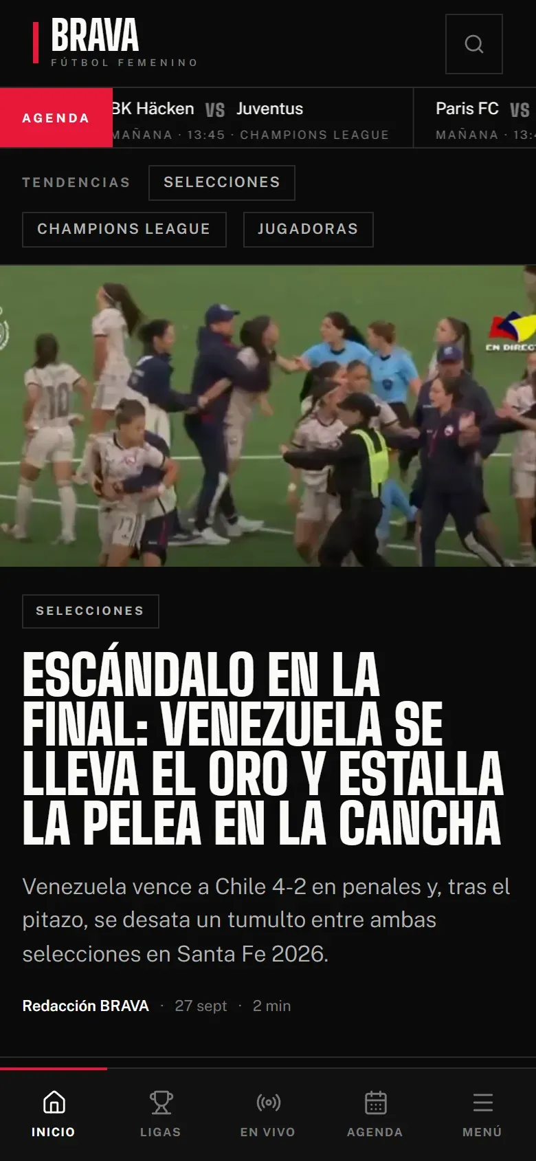 La portada en el celular